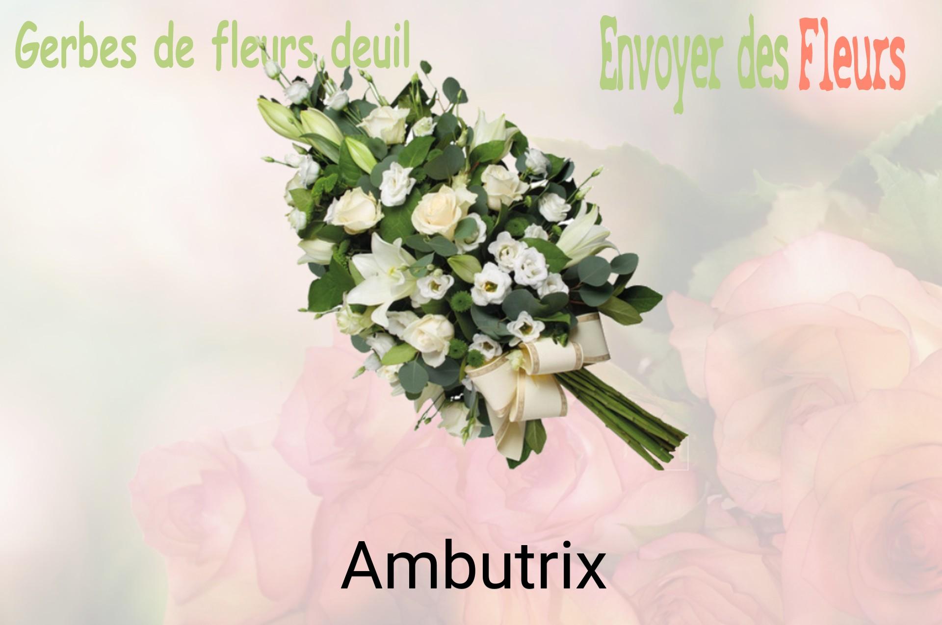 Gerbe de fleurs de deuil livrée à Ambutrix